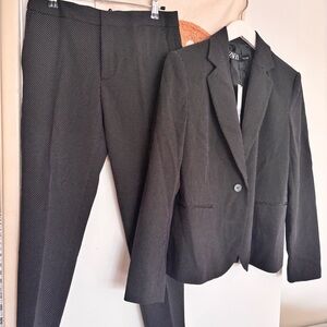 Polka Dot Black Blazer and Pants Set